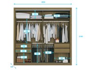 Placard 2 Puertas Corredizas con Espejo - 217170400