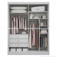 Placard 2 Puertas Corredizas 100% MDF con  Espejo - Bla