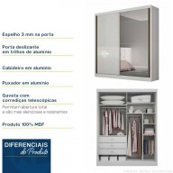 Placard 2 Puertas Corredizas 100% MDF con  Espejo - Bla