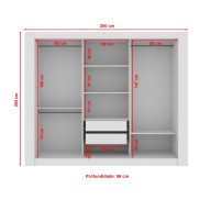 Placard 3 Puertas c/ espejo corredizas