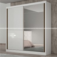 Placard 2 Puertas Corredizas 100% MDF con  Espejo - Bla