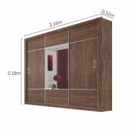 Placard 3 Puertas Corredizas con 1 Espejo 843622400