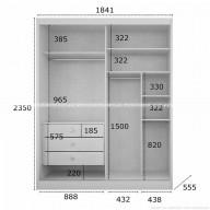 Placard 2 Puertas Corredizas 100% MDF con  Espejo - Bla
