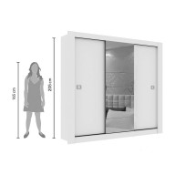 Placard 3 Puertas corredizas con 1 Espejo
