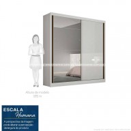Placard 2 Puertas Corredizas 100% MDF con  Espejo - Bla